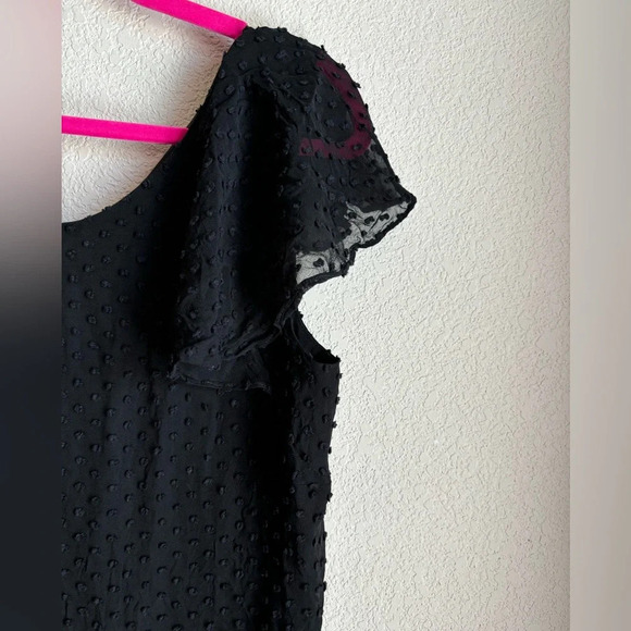 J. Crew Black Swiss Dot Silk Blend Flutter Sleeve Dress - Picture 7 of 10